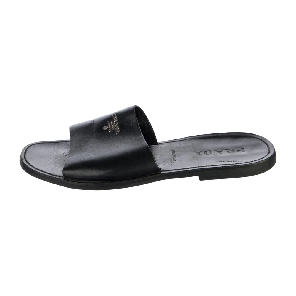 Prada Black Leather Slides Sz. 7